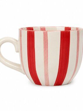 Luna & Sage Mug Pink & Red Stripes - NWOT